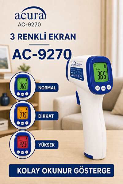 Acura AC-9270 Yeni Tasarım FDA Onaylı, Alman Sensörlü Temassız Ateş Ölçer