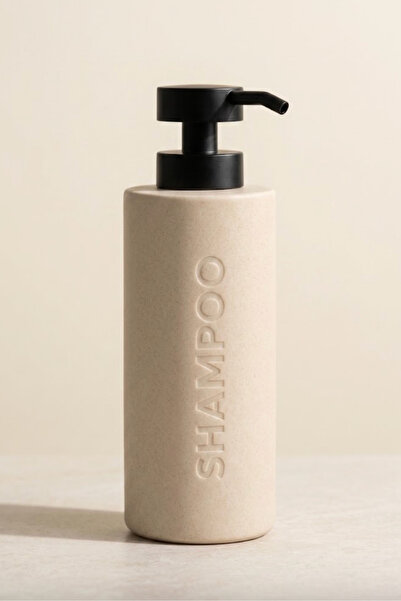 Sevinse Home Elara 750 ml Shampoo Dispenser with Embossed Lettering, Black Pump