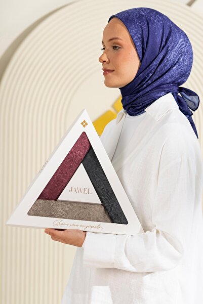 JAWEL Soft Scarf Pack Akleia (Burgundy-Milky Coffee-Black)
