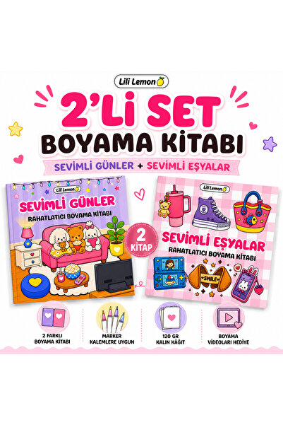2'li Boyama Kitabı Seti/ Her Yaşa Uygun Boyama Kitabı / Çocuklar ve Yetişkinler için Boyama Kitabı/ Çocuklar için Aktivite Kitabı/ Cozy Boyama Kitabı