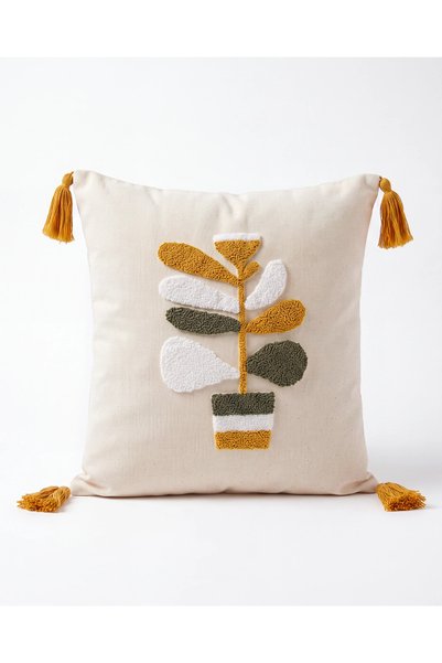 Cicim Home Bohem Dekoratif Punch Kırlent Kılıfı 43×43 cm Püsküllü
