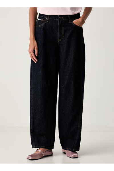 Guess Jeans Lacivert Kadın Relaxed Denim Pantolon W6YA2XD1187-GTRS