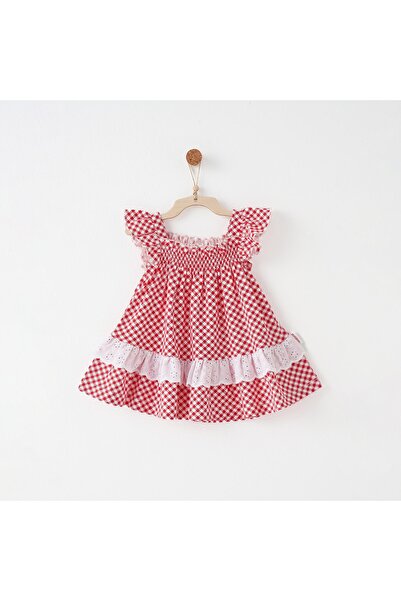 LUJO BABY KİDS Andywawa ac26689 bebek elbise cherry chatıy red