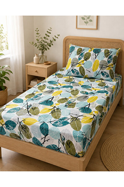 H&F Trendline Single Elastic Sheet Set 100X200 cm Floral Patterned + 1 Pillow...