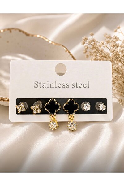 Aleda Steel Multi Clover Earrings