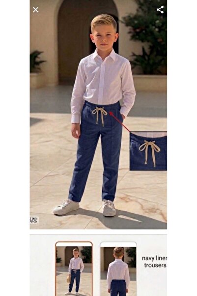 Unisex Keten Okul Pantolonu
