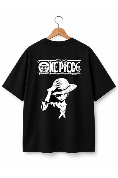 One Piece Baskılı %100 Pamuklu Oversize Unisex Tişört – Anime Temalı Günlük T-Shirt