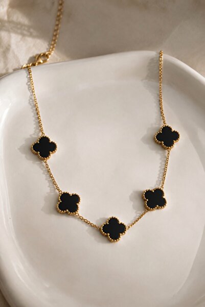 ATALYA ACCESSORY Big Clover Women's Steel Necklace