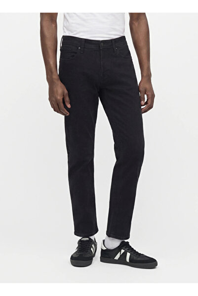 Jack & Jones Black Men's Tapered Fit Denim Trousers 12300754 Jjimike Jjorigin...