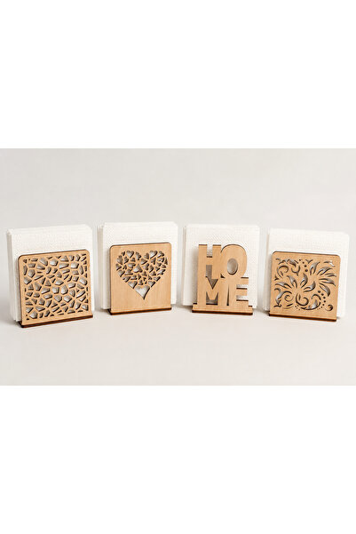 ROKH 🍽️   Set of 4 Decorative Birch Plywood Napkin Holders |   Wooden Napkin...