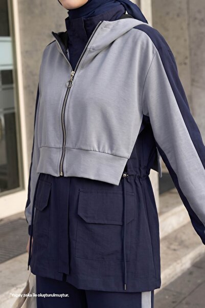 InStyle Set Garnili cu buzunare duble, bleumarin