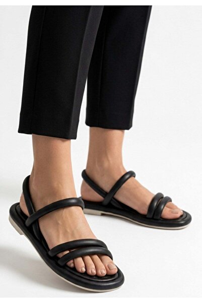NESSİMO Black Skin Sandals