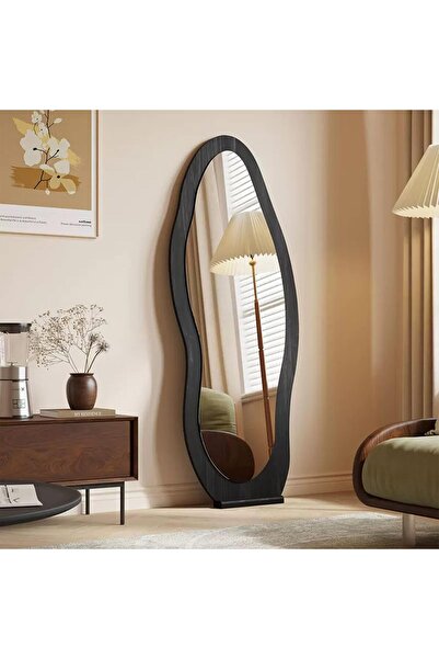 Generic 160x60CM Wavy Floor Mirror Full Length Mirror, Large Floor Mirrors wi...