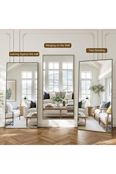 Generic Koonmi 89 × 198 cm Floor Standing Mirror, Full Body Mirrors with Stan...