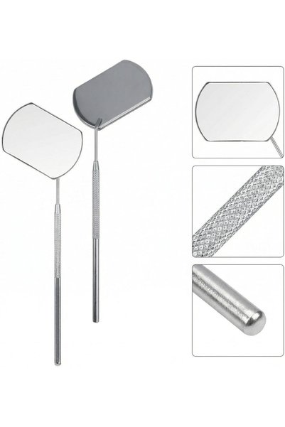 EKIND Silver Lash Extension Mirror Handheld Detachable Stainless Steel Inspec...