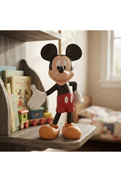 kt kuzey tacı Nostaljik Hediyelik Polyester Mickey Mouse Figürlü, Renkli Deko...