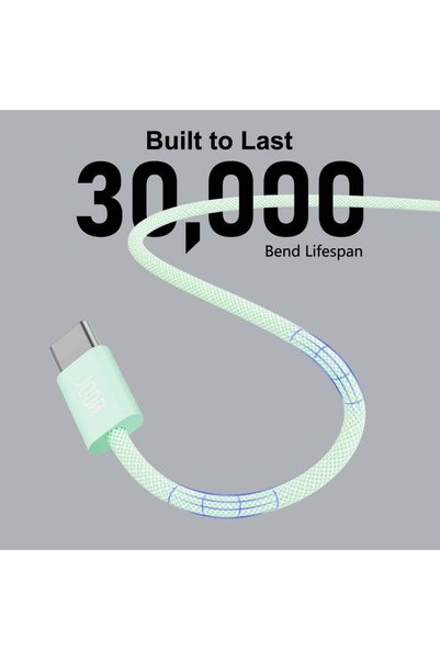 Joda Joda - 60W Nylon Charging Cable Type-C to Type-C 1m - Green