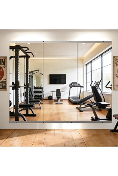 CASSILANDO Home Gym Mirror, 145 x 60 cm, 3 Pieces, Frameless Large Full Body ...