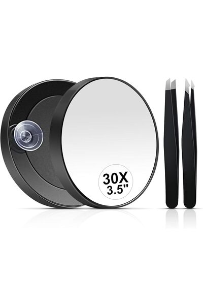 MIYADIVA 30X Magnifying Mirror, Small Magnifying Mirror with Suction Cup and ...