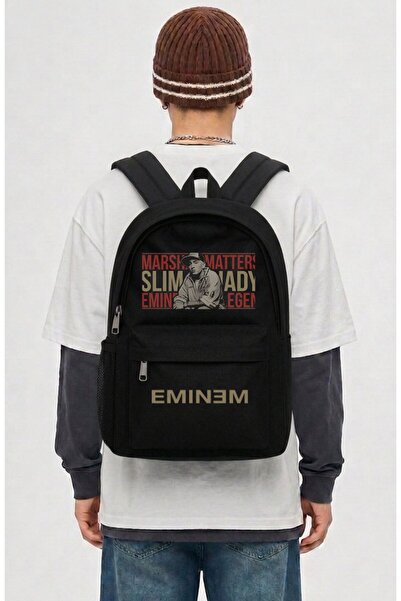 Fuddy Moda Unisex Eminem Printed Backpack, Rapper Themed School Bag