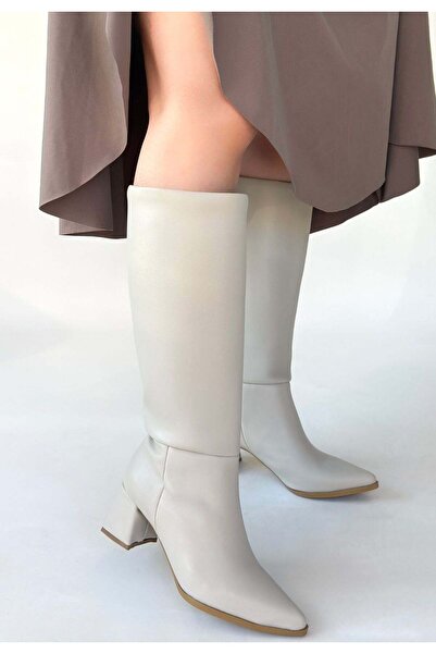 NESSİMO Skin-Colored Heeled Boots
