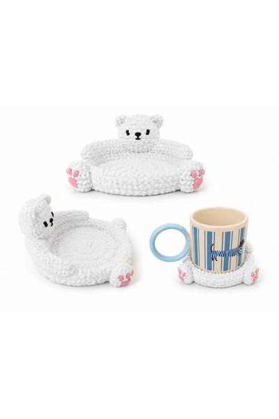 Generic 3D Printed Bear Design Coaster 2 Pieces