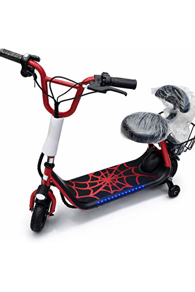 Leno Mega Wheels Spider Electric Kids' Scooter with Training Wheels and Basket