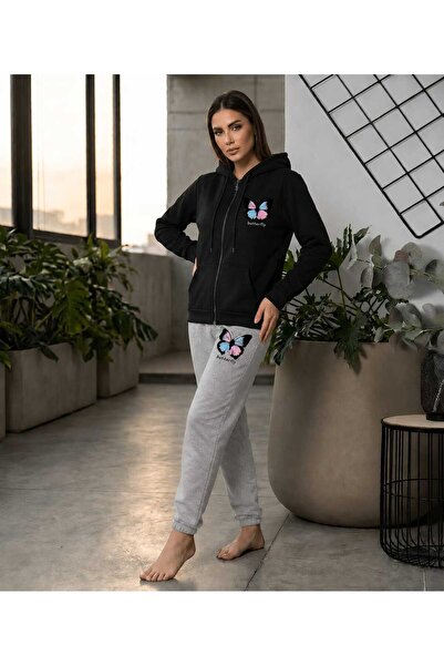 CLOTHES33 Hirka Track Suit 2-Piece Combination Winter Shardonlu Butterfly Pri...