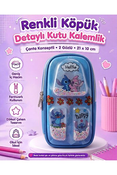 kruxon Colorful Foam Transparent Detailed Pen Holder Bag Conceptual 2 Compart...