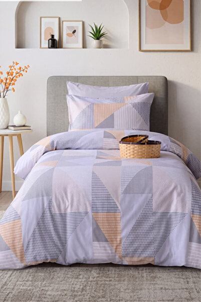 İyi Geceler İstanbul Motto Beige Single 100% Cotton Duvet Cover Set