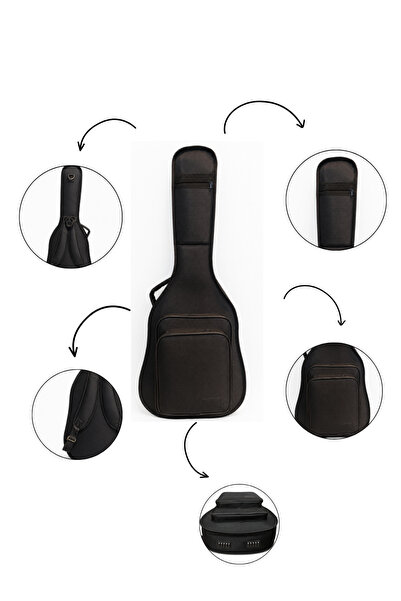 Erga Müzik PRO GİGBAG KALIN AKUSTİK GİTAR KILIFI-ÇANTASI - SİYAH 1900 DENYE LÜX KUMAŞ - %100 SU GEÇİRMEZ