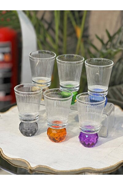 Hinora Crystal Colorful Bulk Wicker Model Set of 6 Coffee Water Glass Present...