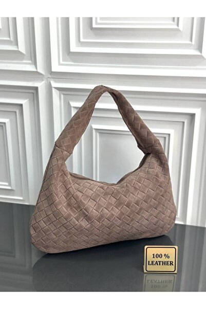çkn sedat çakan çanta & fular & aksesuar Genuine Suede Leather Women's Should...