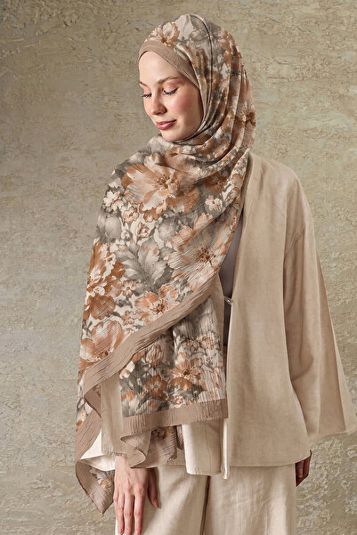 SilkTouch Mink Florina Patterned Shawl