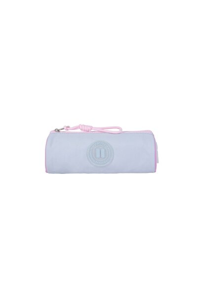 Pause Pencil Case – Gray with Pink Zipper – Durable School Stationery Pouch f...