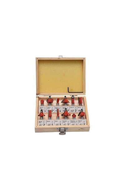 Strend Pro Set de 12 freze pentru router, tijă de 8 mm, 228568