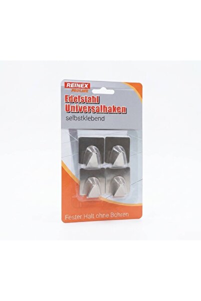 REINEX Set 4 Agățători Autocolante din Oțel Inoxidabil ProLine – Montare Fără...