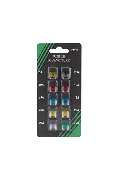 OEM Set of 10 Mini Blade Fuses (5A - 30A), Blister Pack