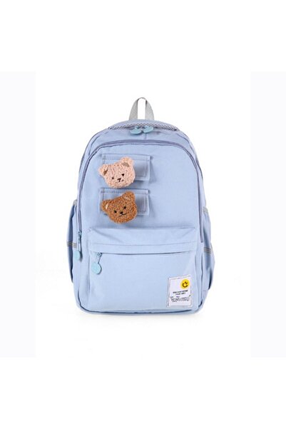 YOUNG 51666 rucsac școlar cu mascota ursuleț ALBASTRU