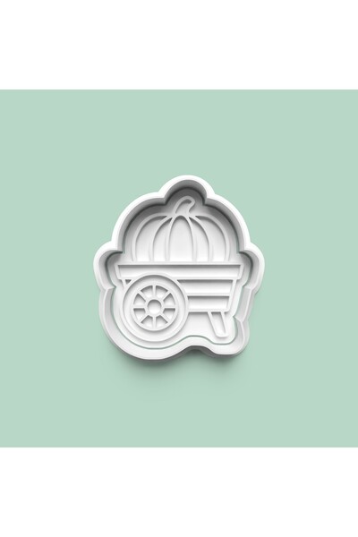 AKTASTORE Wheelbarrow and Pumpkin Themed Cookie Mold and Sugar Cookie Mold 10...