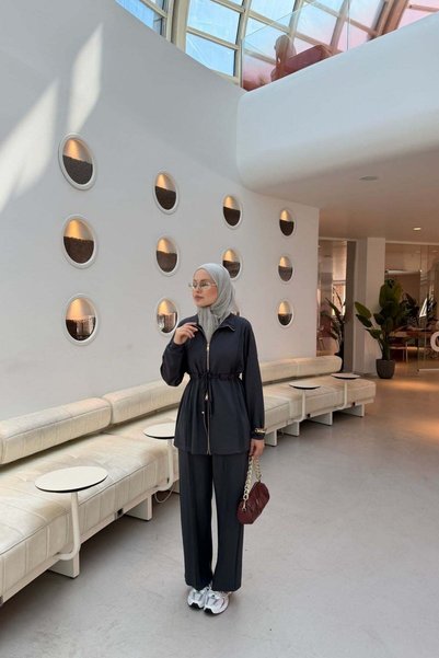 Hazamoda Maren Biyeli Suit Anthracite