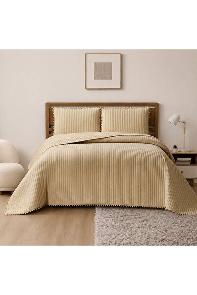 Evnur Home Venedik Çift Kişilik Yatak Örtüsü Seti 240x260 cm – Bej