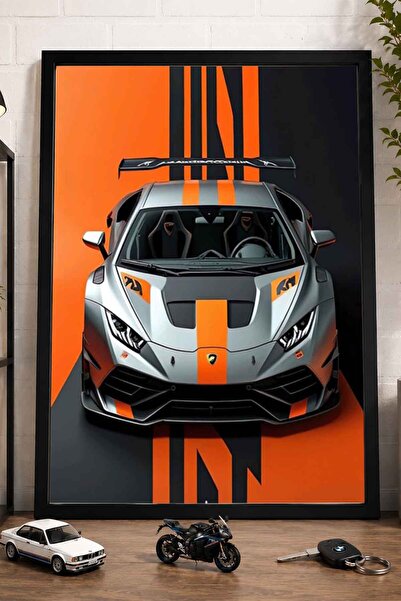 dudekohome Lamborghini Poster Çerçeveli Tablo Süper Spor Araba Garaj Duvar De...
