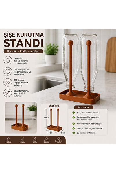 Genel Markalar 3D Baskı İkili Şişe Kurutma Standı