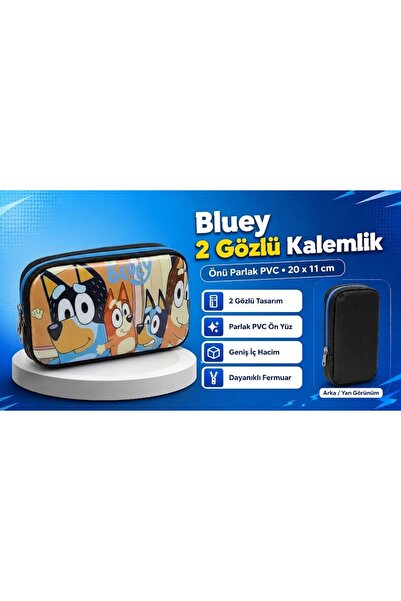 kruxon Character Patterned 2-Compartment Pencil Holder – Glossy Pvc Front, Zi...