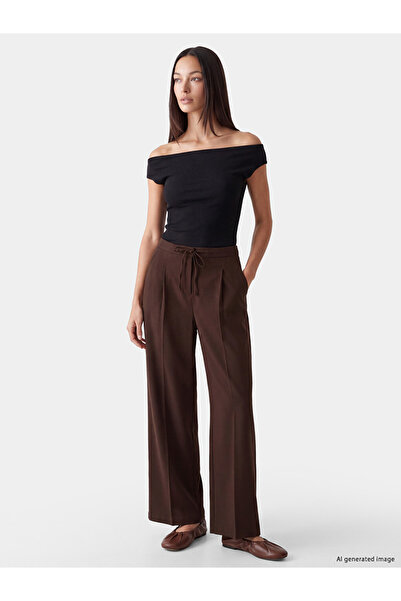 LC Waikiki I Beli Lace-Up Pleated Women's Fabric Trousers from Freezen Store