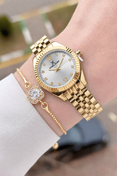 Daniel Klein Gold Color 28 mm Women Wrist Watch with Gift Package