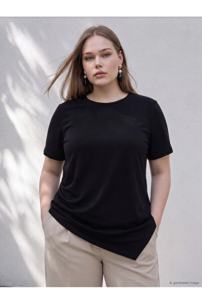 LC Waikiki Trendlucky Plus Size Gathered Blouse with Difference in Color