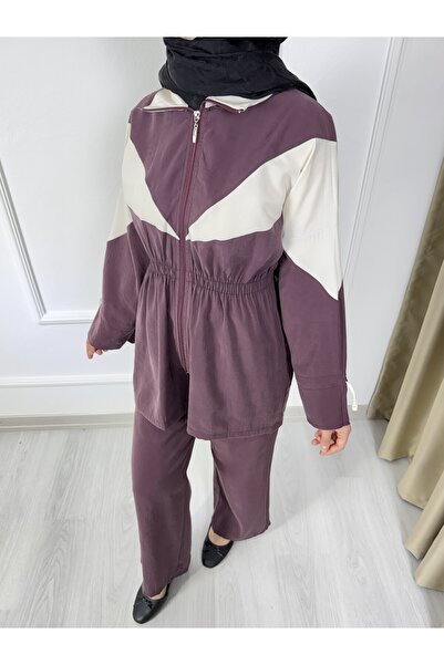 Sovel 3184 Stripe Detailed Modal Fabric Sports Waist-Fitted Suit