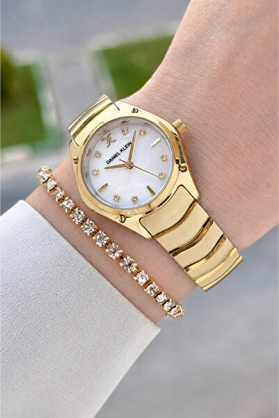 Daniel Klein Gold Color 30 mm Women's Wristwatch with Gift Packaging